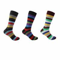 Firetrap 3Pk Strip Sock Mens  