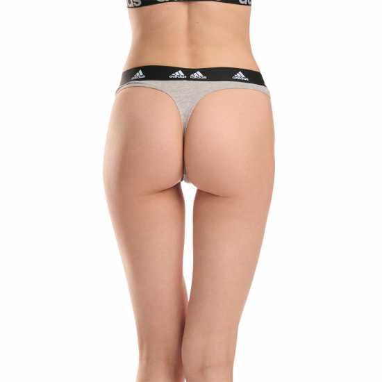 Adidas Active Comfort Cotton Thong Сиво пухкаво Дамско бельо