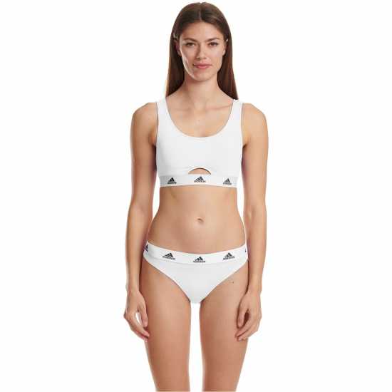 Adidas Active Comfort Cotton Thong Бяло Дамско бельо