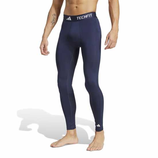 Adidas Мъжки Клин Techfit Compression Training Long Tights Mens Легендарна чернина 