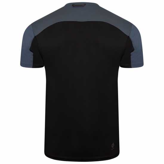 Dare2B Мъжка Риза Къс Ръкав Dare 2B 2B Aces Iii Jersey Short Sleeve Shirt Mens Черно/Орион Сиво Мъжко облекло за едри хора