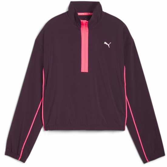 Puma Run For Her Fashion Woven Half Zip Fleece Womens  