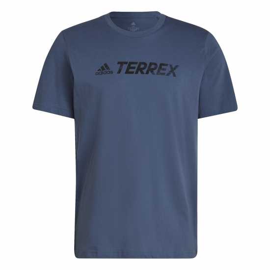 Adidas Мъжка Тениска Terrex Logo T Shirt Mens Чудесна стомана Мъжки ризи