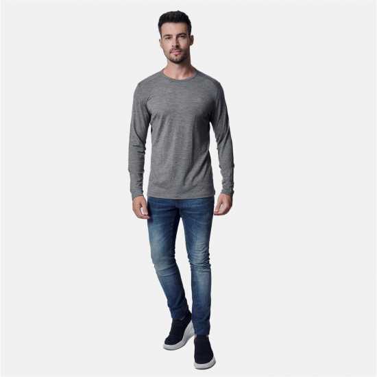 Karrimor Merino Wool Long Sleeve Outdoor Top Сиво Мъжки долни дрехи