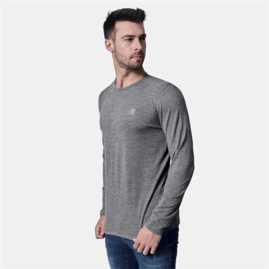 Karrimor Merino Wool Long Sleeve Outdoor Top Сиво Мъжки долни дрехи