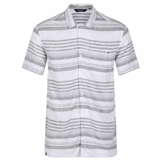 Regatta Mahlon Shirt Sn99 ТъмнохакиСтрийп Мъжко облекло за едри хора