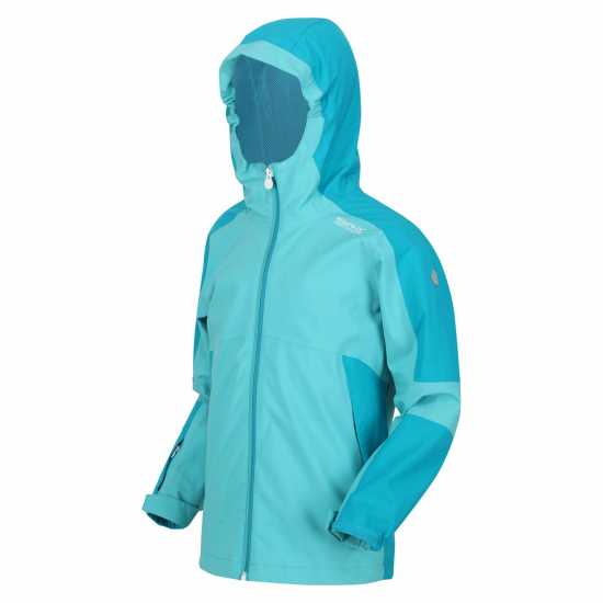 Непромокаемо Яке Regatta Rayz Waterproof Jacket Unisex Kids Туркоаз/Енам Детски якета и палта