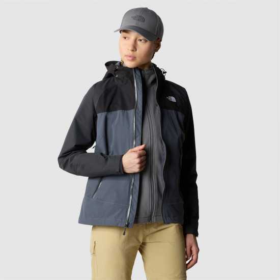 The North Face North Face W Stratos Jacket - Eu Misty Sage/as Waterproof Womens Сиво/Черно Дамско водонепромокаемо облекло