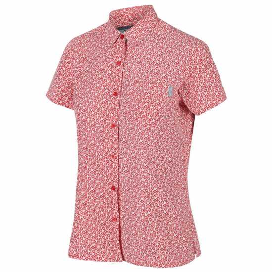 Regatta Womens Mindano V Short Sleeve Shirt Червено Небе Печат Дамски ризи и тениски