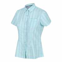 Regatta Womens Mindano V Short Sleeve Shirt ХладнаAquCheck Дамски ризи и тениски