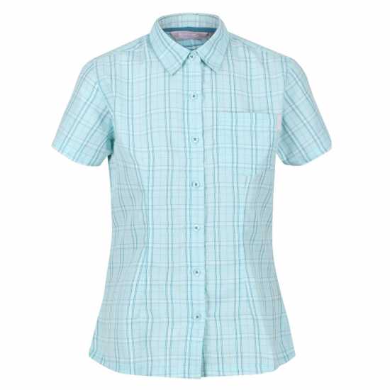 Regatta Womens Mindano V Short Sleeve Shirt ХладнаAquCheck Дамски ризи и тениски