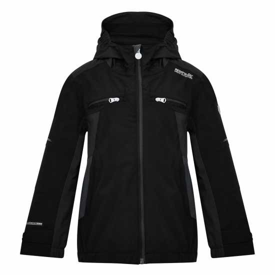 Непромокаемо Яке Regatta Junior Highton Ii Waterproof Jacket Anorak Unisex Kids Черно/Ясно Детски якета и палта