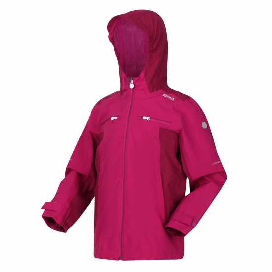 Непромокаемо Яке Regatta Junior Highton Ii Waterproof Jacket Anorak Unisex Kids Фуксия/Расп Детски якета и палта