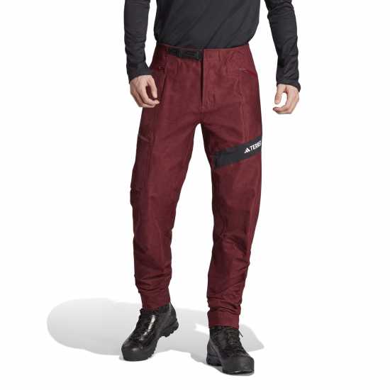 Adidas Мъжки Панталон Terrex Techrock Trousers Mens Сянка Червено Мъжко водонепромокаемо облекло