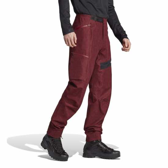 Adidas Мъжки Панталон Terrex Techrock Trousers Mens Сянка Червено Мъжко водонепромокаемо облекло