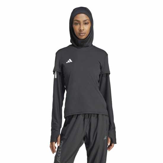 Adidas Adizero Running T-Shirt Womens Черно Атлетика