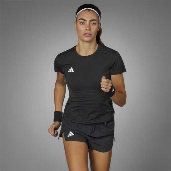 Adidas Adizero Running T-Shirt Womens Черно Атлетика