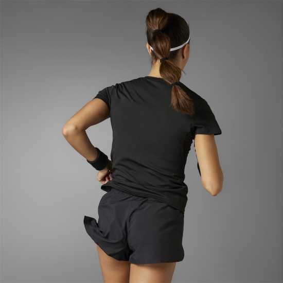 Adidas Adizero Running T-Shirt Womens Черно Атлетика