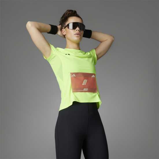 Adidas Adizero Running T-Shirt Womens Ясно Лимон Атлетика