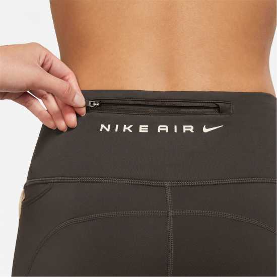 Nike Air Fast Women's Mid-Rise 7/8-Length Running Leggings Baroque Brown - Дамски клинове за фитнес