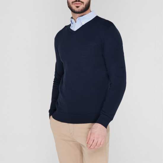 Howick Merino V Neck Jumper Морска синьо 