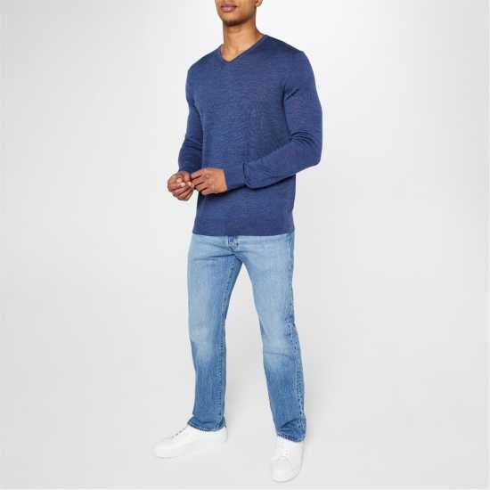 Howick Merino V Neck Jumper Деним 