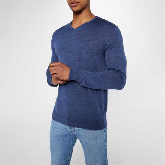 Howick Merino V Neck Jumper Деним 