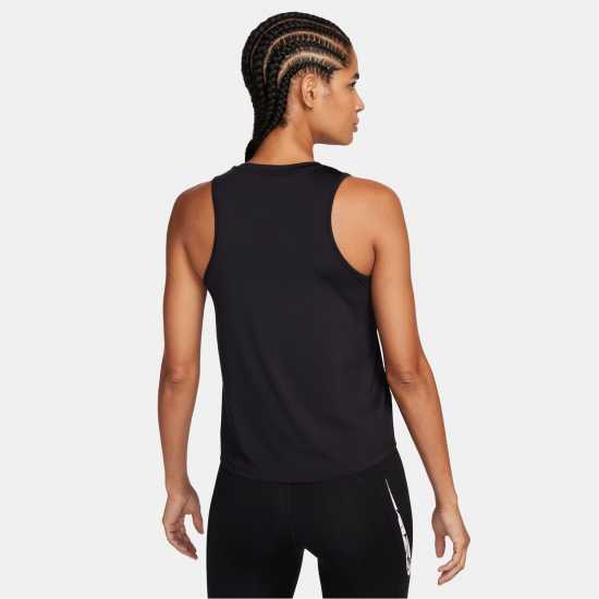 Nike One Swoosh Women's Dri-FIT Running Tank Top Черно/Бяло Атлетика