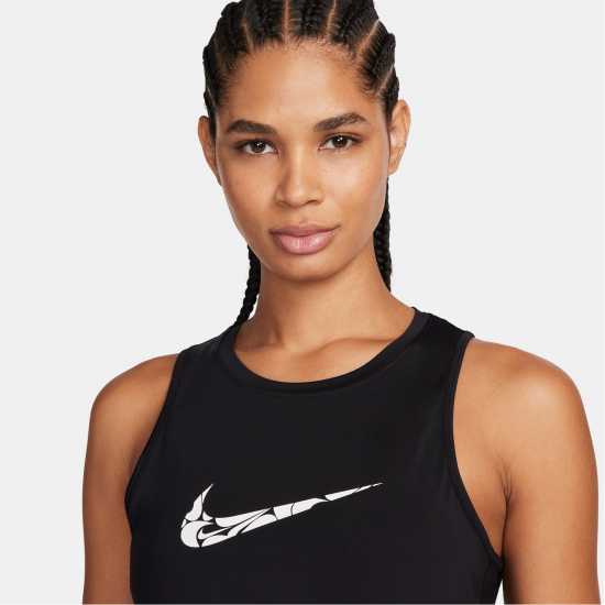 Nike One Swoosh Women's Dri-FIT Running Tank Top Черно/Бяло Атлетика