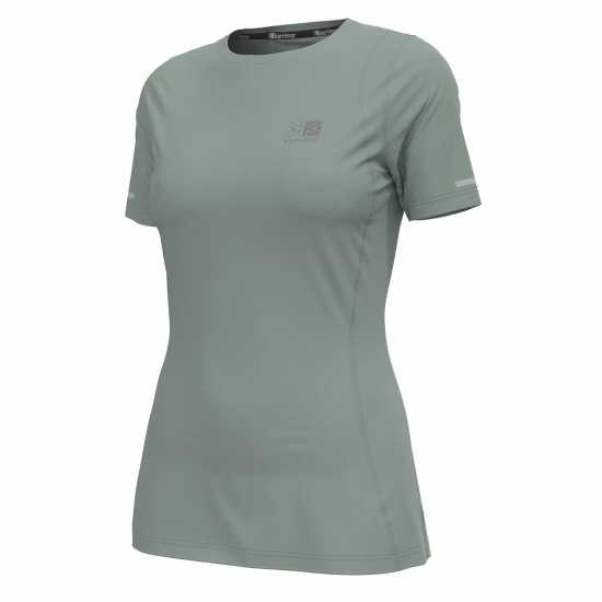 Дамска Тениска Karrimor Short Sleeve Polyester T Shirt Ladies Ледено зелено Атлетика