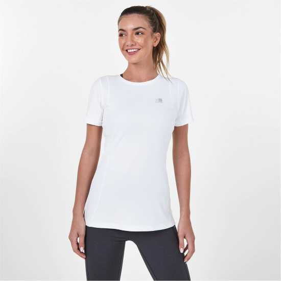 Дамска Тениска Karrimor Short Sleeve Polyester T Shirt Ladies Бяло Атлетика