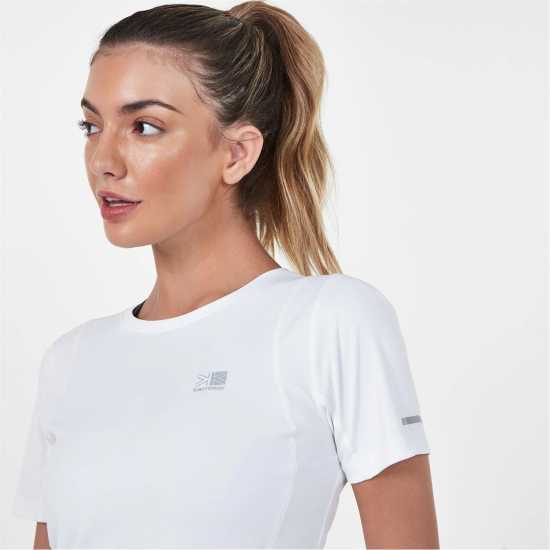 Дамска Тениска Karrimor Short Sleeve Polyester T Shirt Ladies Бяло Атлетика