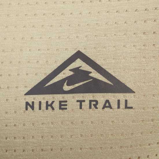 Nike Dri-FIT Trail Men's Short-Sleeve Trail Running Top Olive Мъжко облекло за едри хора