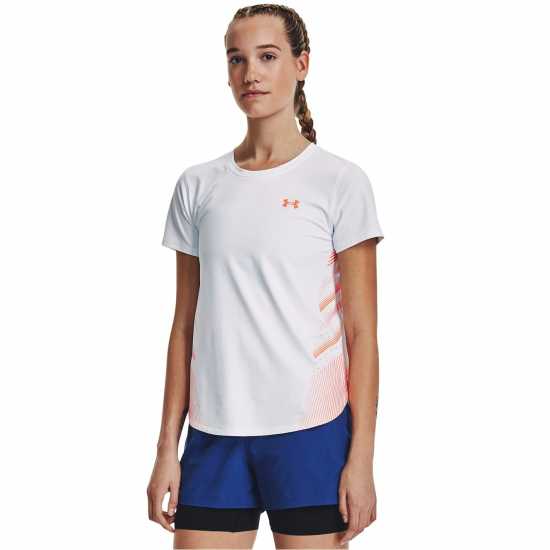 Under Armour Дамско Горнище За Бягане Armour Ua Iso-Chill Laser Tee Ii Running Top Womens Бяло/Отразяване Атлетика