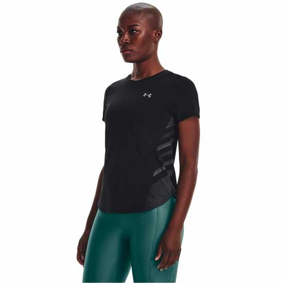 Under Armour Дамско Горнище За Бягане Armour Ua Iso-Chill Laser Tee Ii Running Top Womens Черно/Сиво Атлетика