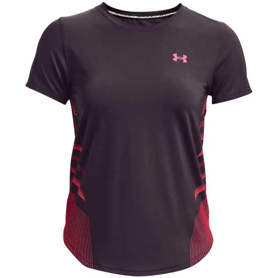 Under Armour Дамско Горнище За Бягане Armour Ua Iso-Chill Laser Tee Ii Running Top Womens Тукс пурпурен Атлетика