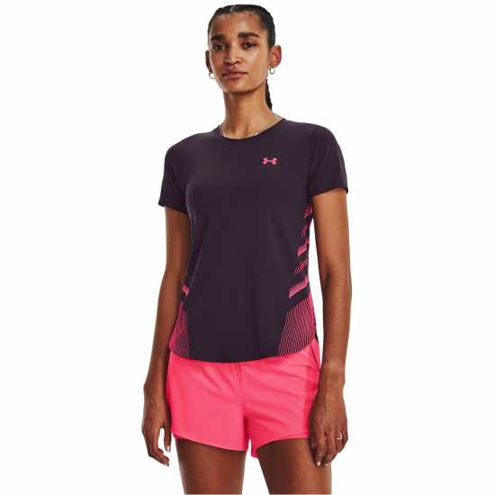 Under Armour Дамско Горнище За Бягане Armour Ua Iso-Chill Laser Tee Ii Running Top Womens Тукс пурпурен Атлетика