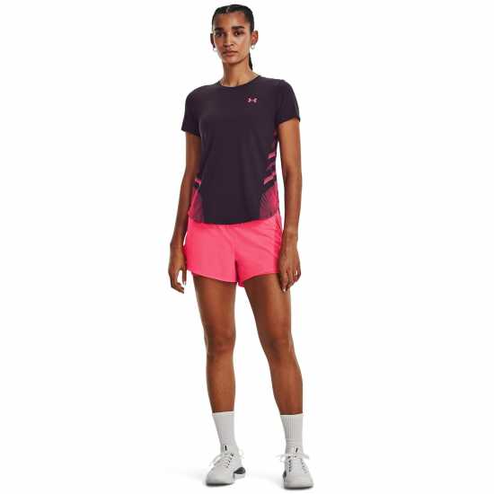 Under Armour Дамско Горнище За Бягане Armour Ua Iso-Chill Laser Tee Ii Running Top Womens Тукс пурпурен Атлетика