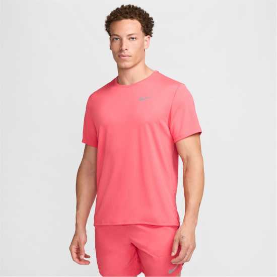 Nike Мъжко Горнище За Бягане Drifit Miler Running Top Mens Aster Pink Атлетика