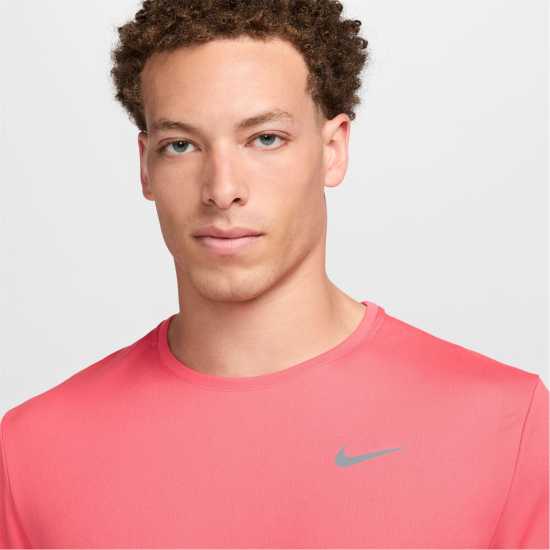 Nike Мъжко Горнище За Бягане Drifit Miler Running Top Mens Aster Pink Атлетика