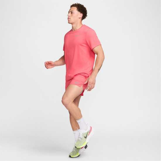 Nike Мъжко Горнище За Бягане Drifit Miler Running Top Mens Aster Pink Атлетика