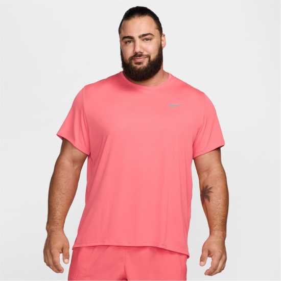 Nike Мъжко Горнище За Бягане Drifit Miler Running Top Mens Aster Pink Атлетика