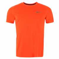 Nike Мъжко Горнище За Бягане Drifit Miler Running Top Mens Див манго Мъжко облекло за едри хора