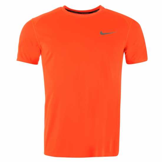 Nike Мъжко Горнище За Бягане Drifit Miler Running Top Mens Див манго Мъжко облекло за едри хора