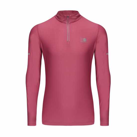 Дамско Горнище С Цип Karrimor Longsleeve Quarter Zip Top Ladies Розово лилаво Дамски горнища с цип