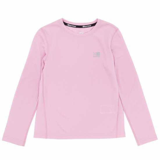 Тениска Момичета Karrimor Long Sleeve Run T Shirt Junior Girls Розово Детски тениски и фланелки