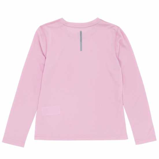 Тениска Момичета Karrimor Long Sleeve Run T Shirt Junior Girls Розово Детски тениски и фланелки