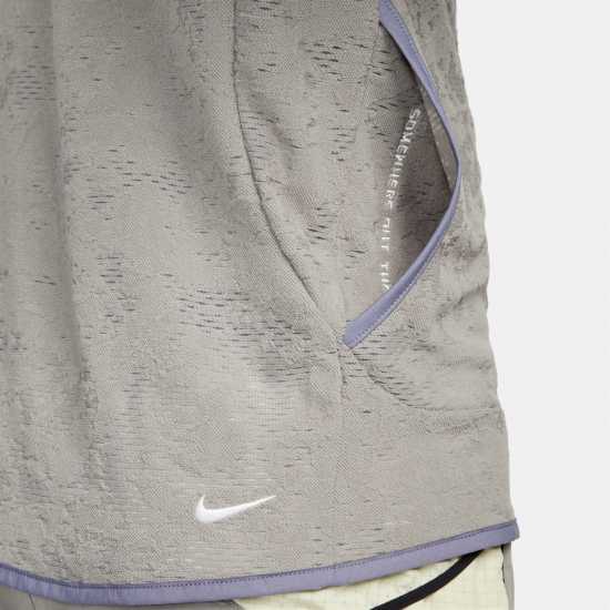 Nike Trail Men's Dri-FIT 1/2-Zip Running Top Тъмно Стуко Мъжко облекло за едри хора