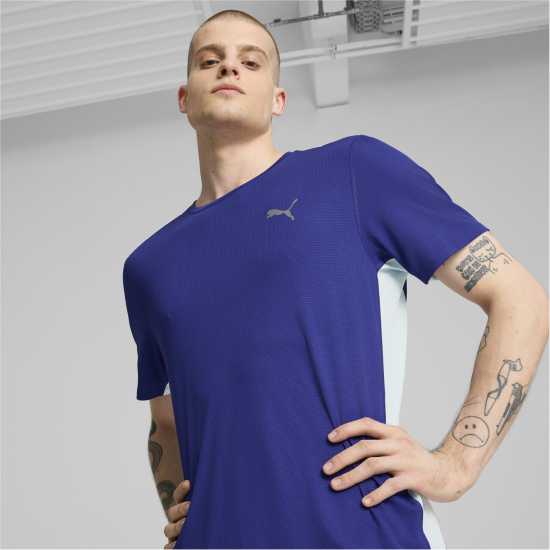 Puma Мъжко Горнище За Бягане Run Favorite Velocity Tee Running Top Mens Лазурит Атлетика