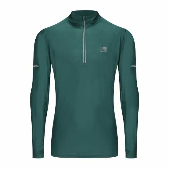 Мъжко Горнище С Цип Karrimor Long Sleeve Zip Top Mens Синьо-зелено Мъжки горнища с цип